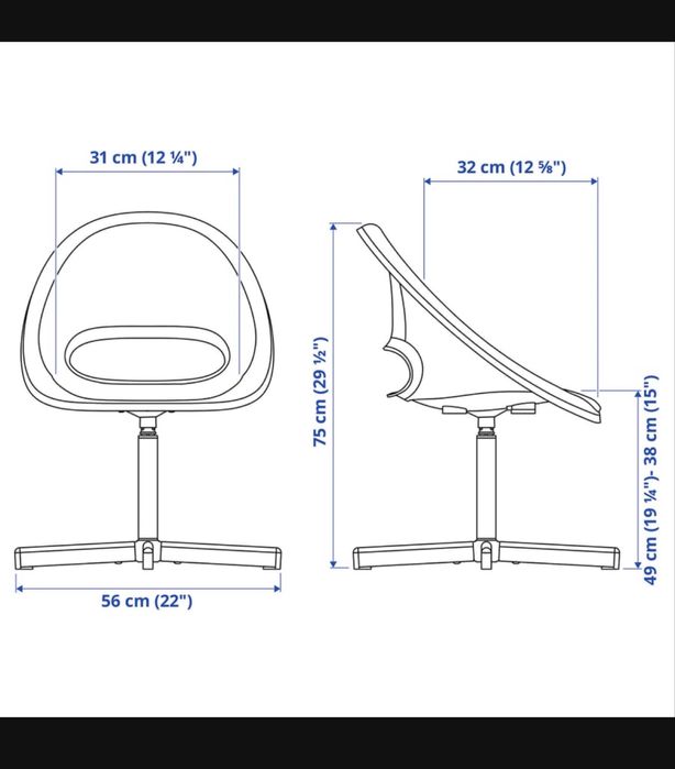 Birou PAHL 96x58cm si scaun rotativ LOBERGET