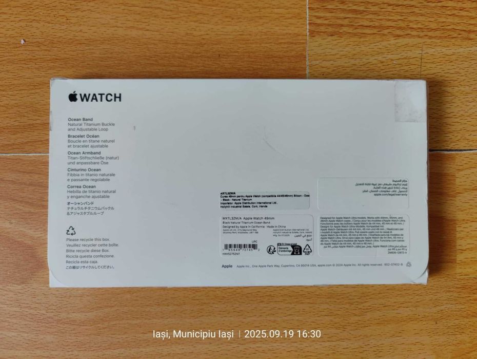 Bratara Apple Watch 49mm Ocean Band - Titanium Finish,(Super Ofertă).