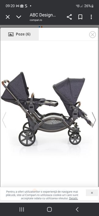 Carucior gemeni Abc Design Zoom +Scoici Maxi Cosi Citi