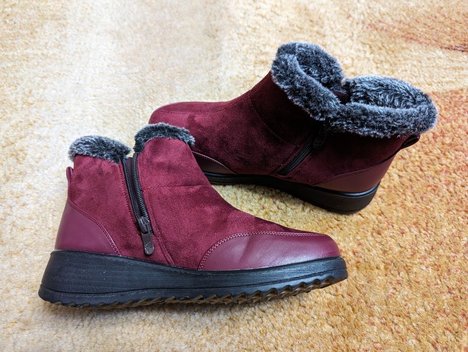 Cizme dama de iarna, piele intoarsa, 38