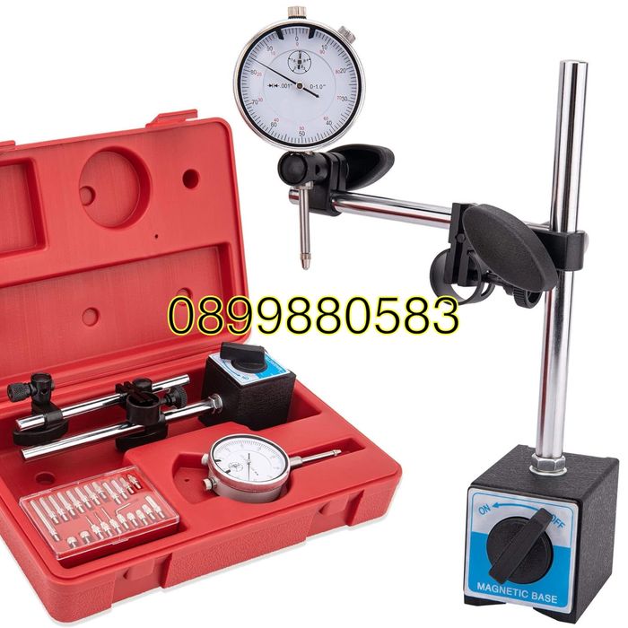 Магнитна стойка с индикаторен часовник с 22 броя накрайници , Mar-Pol