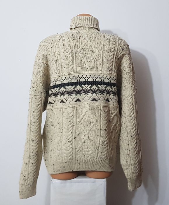Pulover tricot Aran Crafts Celtic Jacquard 100% lână Irlanda nr 56 XXL