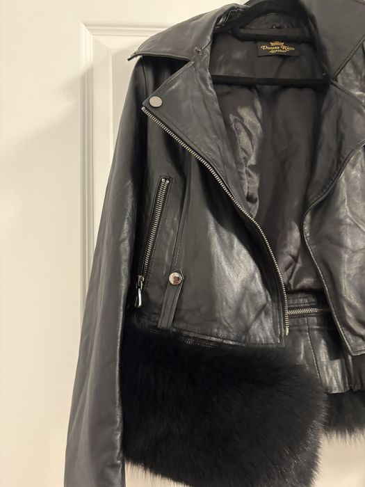 Geaca de piele cu blana detasabila
