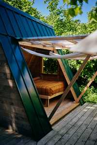 A-frame, Aframe, tiny house, casuta gradina, birou gradina, dormitor