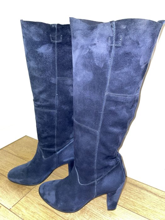 Cizme bleumarin piele intoarsa