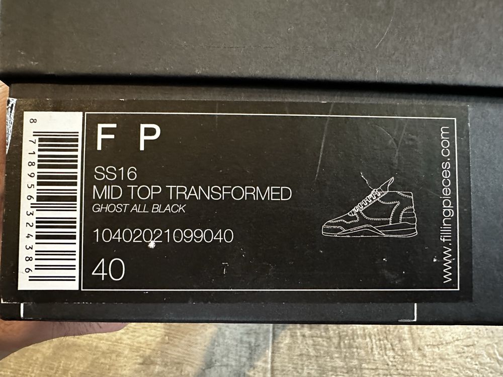 Filling Pieces Mid Top Transformed Ghost Black Suede EU40