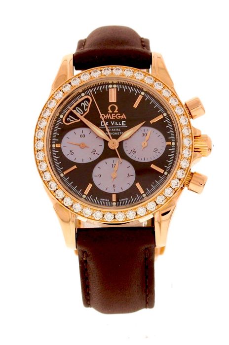 Omega De Ville Co-Axial Aur Rose Bezel Diamante Fabrica Dial MOP 36mm