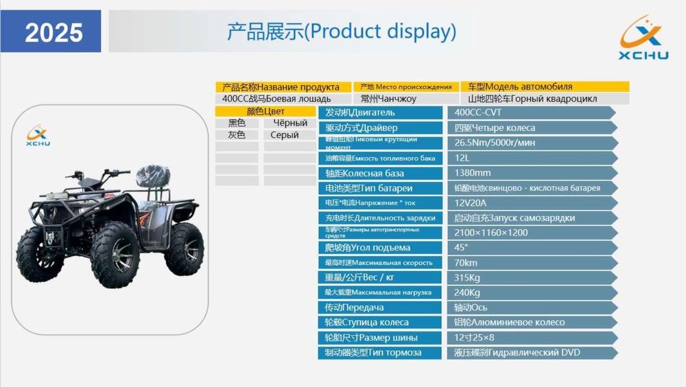 Квадроцикл XCHU 400 куб 4WD• с ПТС с документами