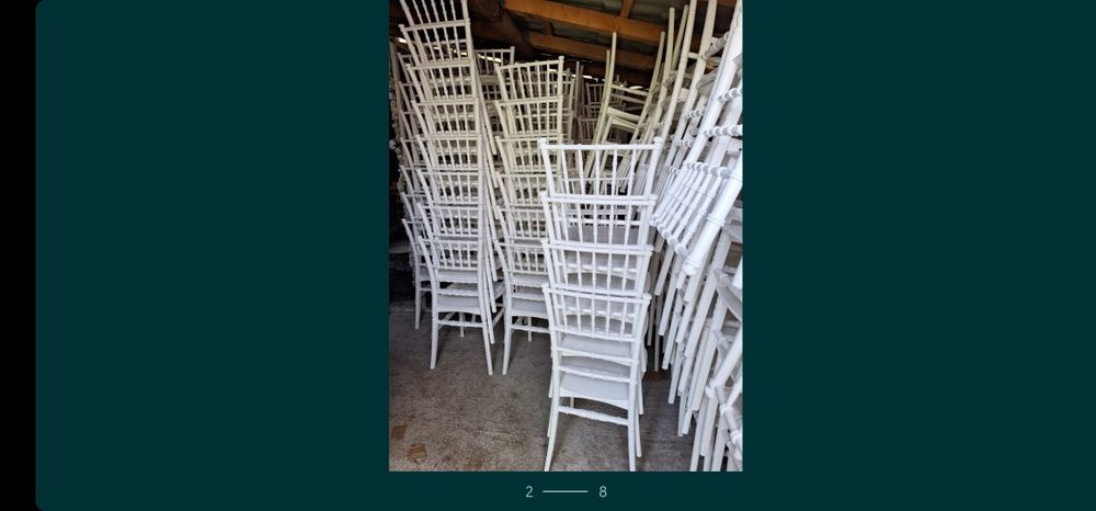 Scaune chiavari albe / scaune cununie civila / mese rotunde