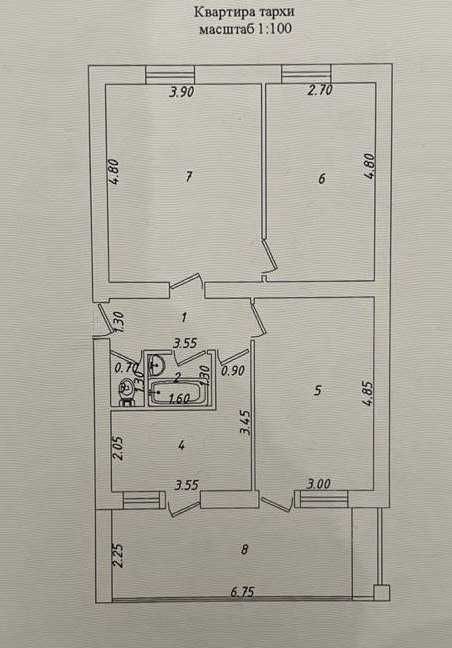 C-15, Muljal: Korzinka Abay, Jangoh 3/2/4, G'isht, 78 m², Ipoteka=