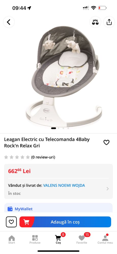 Leagăn Electric Muzical cu Telecomandă 4Baby