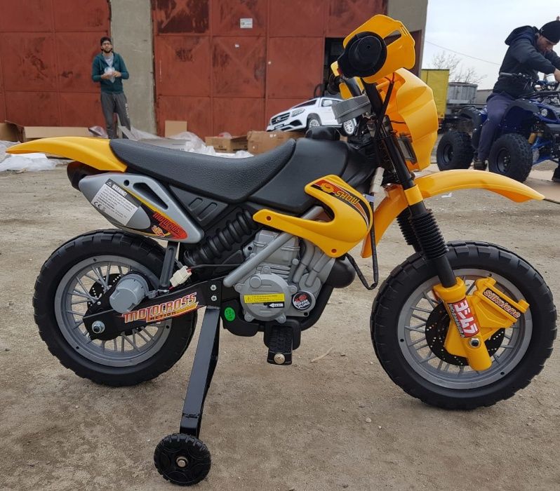 Motocicleta electrica pentru copii 2-5 ani Enduro 30W 6V #Galben