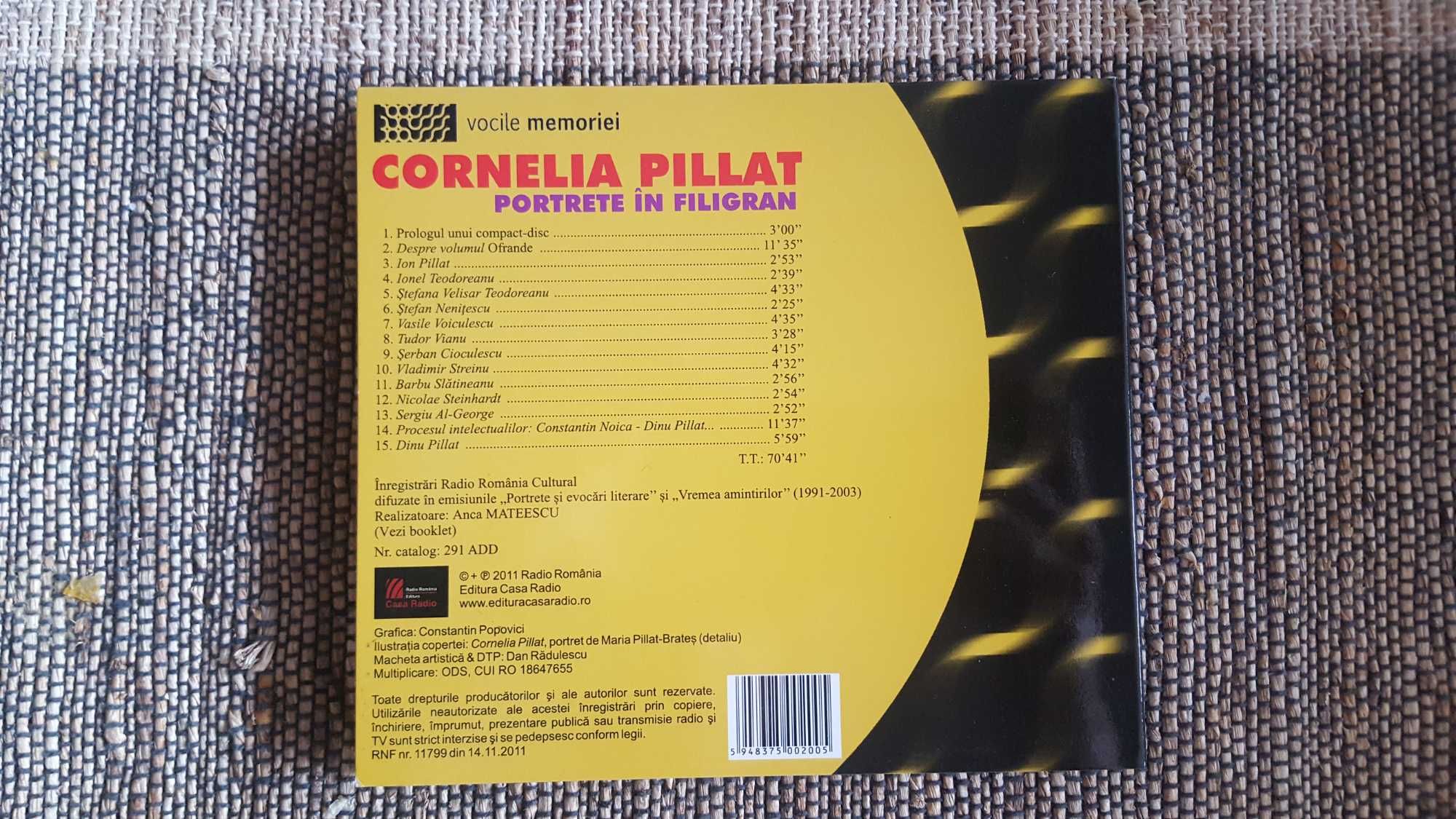 CD Audiobook - Cornelia Pillat - Portrete in filigran