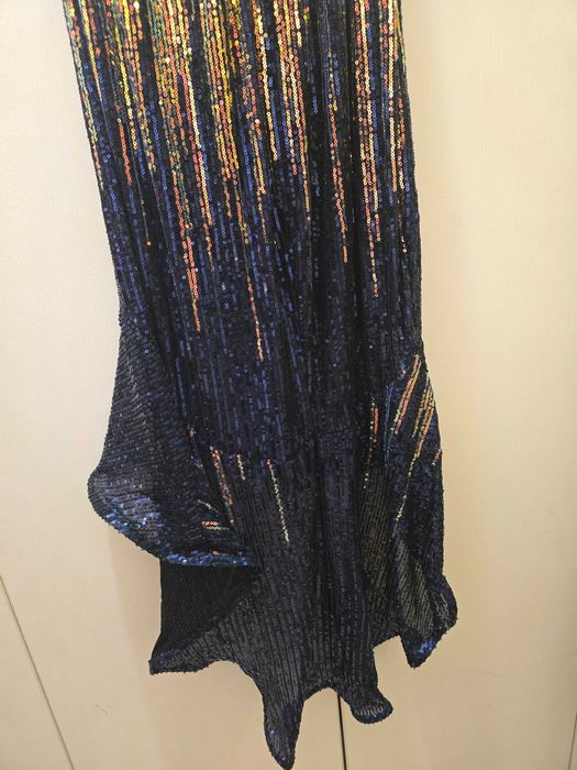 Официална коктейлна рокля- размер S-M, тъмно син цвят