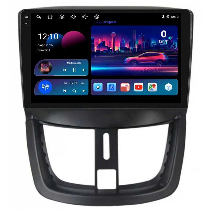 Navigatie Android Dedicata, 9 Inch, Peugeot 207 (2006-2015), Carplay