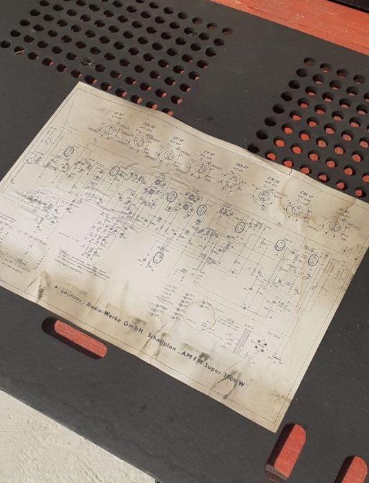 Radio cu lămpi Grundig.