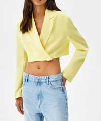 Sacou crop galben Bershka