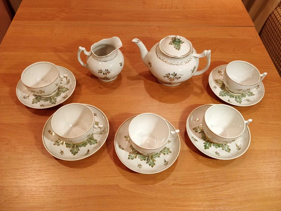 Антикварный чайный сервиз «Барбарис». ДФЗ Вербилки, РСФСР, 50-е гг.