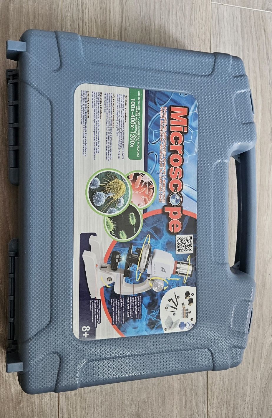Microscop educational pentru copii LEAN TOYS, 100x-1200x, set complet,