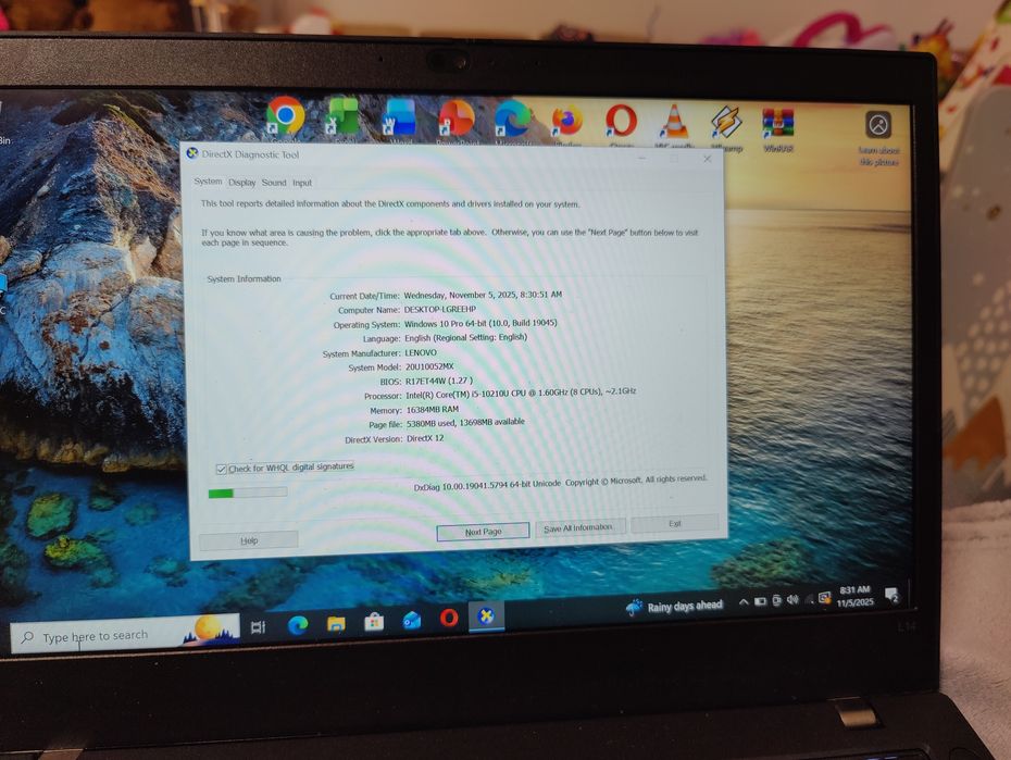 Lenovo Thinkpad L14 i5 a10a Ram 16Gb video 4Gb ssd 1 tera win 10 offic