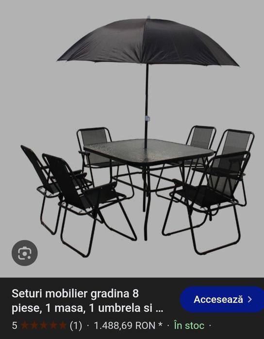 Set terasa 8 piese gradina NOU / NEFOLOSIT