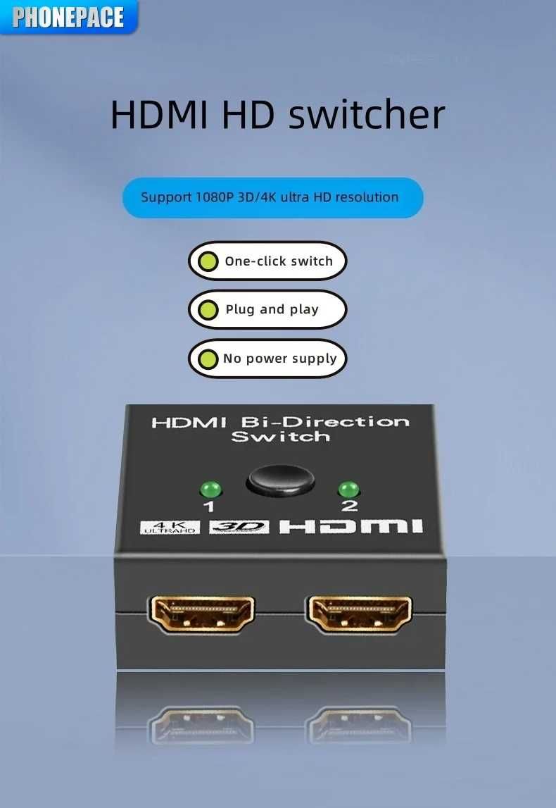 Switch Splitter HDMI Ultra HD 4K - Nou - garantie