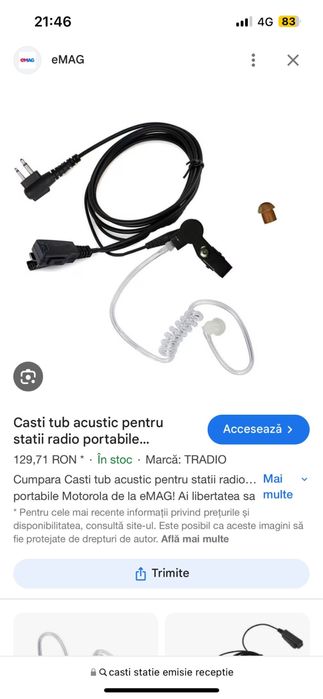 Casti tub acustice pt satii radio