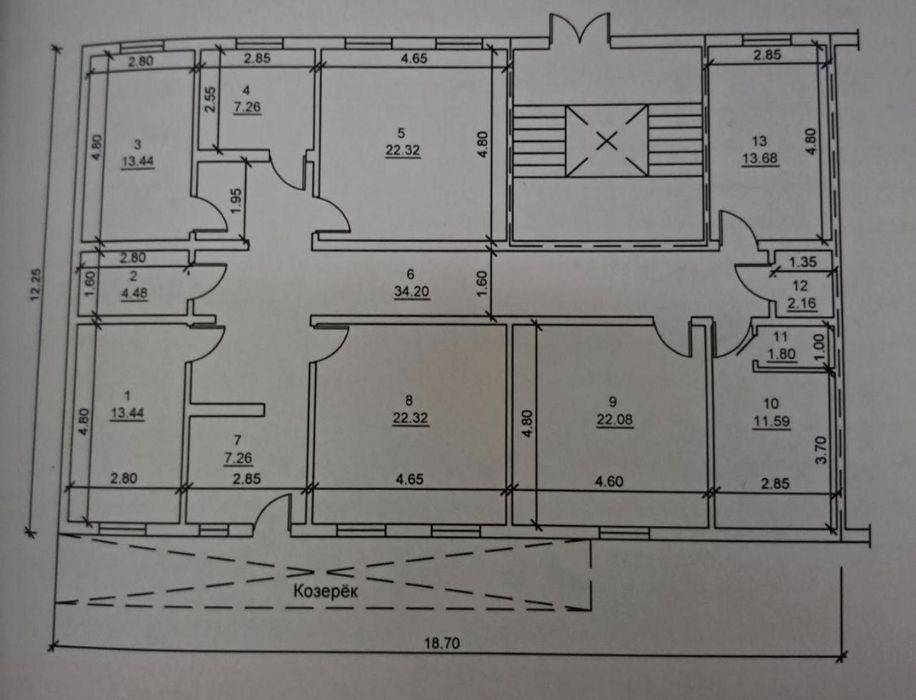Аренда коммерческого помещения офис Яшнабад ор-р Парк Ашхабад