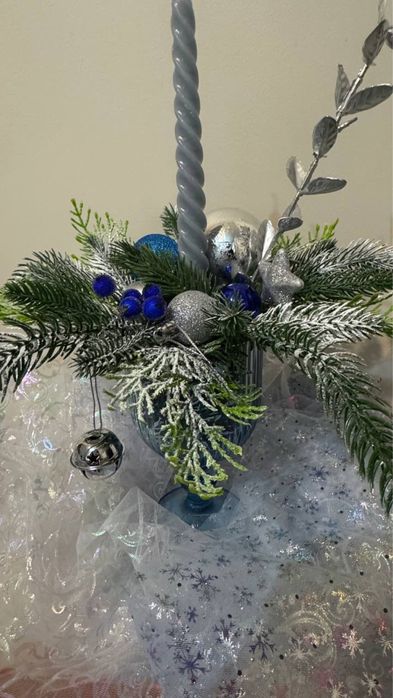 Decorațiune de Crăciun – pahar cu lumânare (handmade)