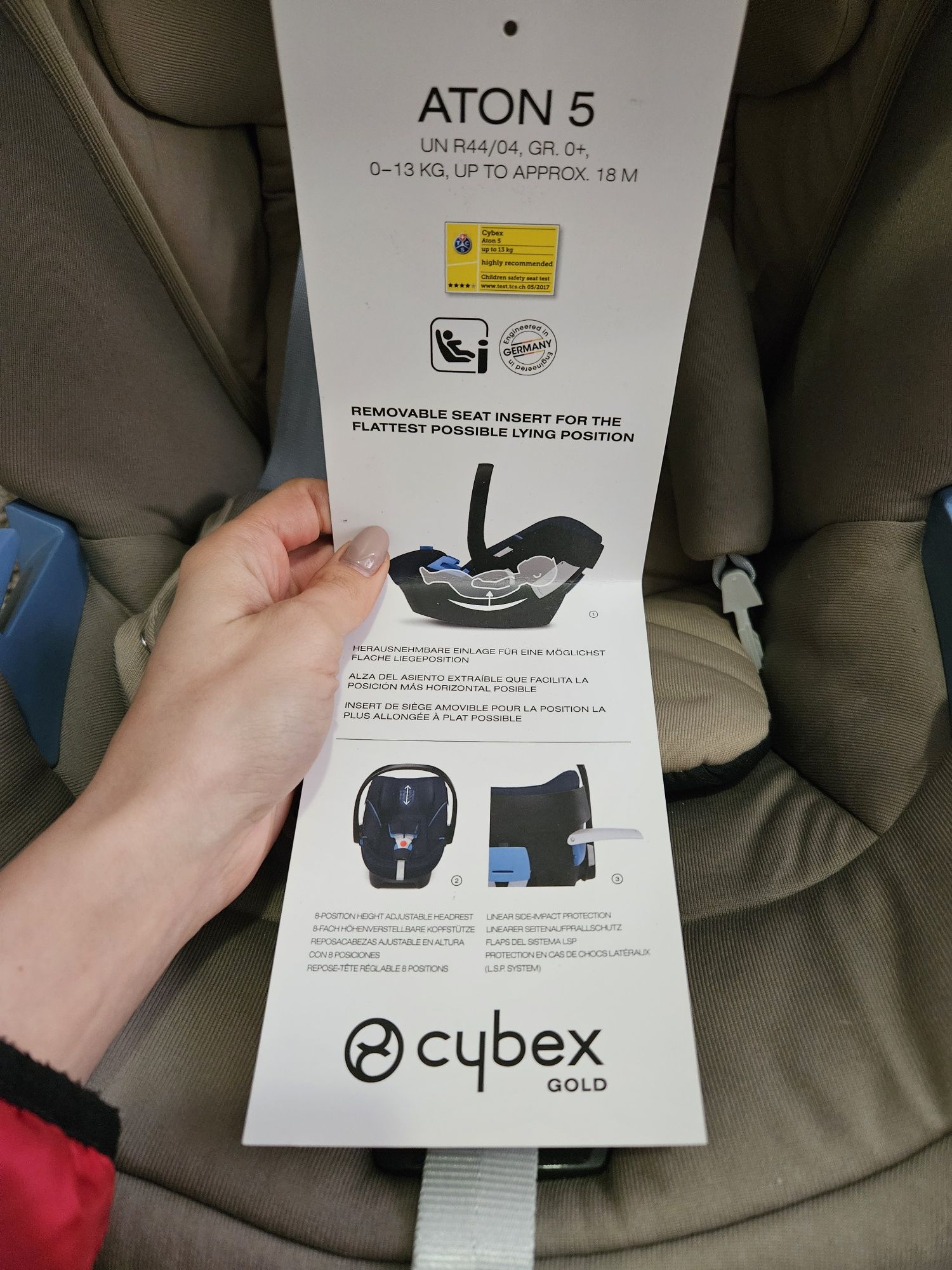 3 в 1 Cybex Gold - Aton M i-Size 0-13 кг + iso fix Aton 5 + adapters
