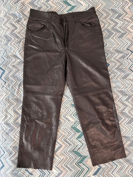 Pantaloni de piele naturala, marime 54, Italia