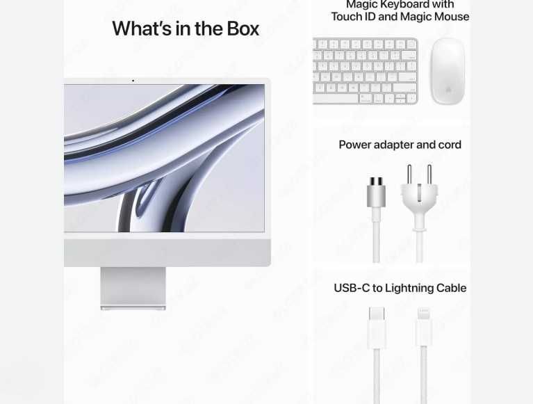24" Моноблок IMac 24 inch. M3 CPU, 8GB DDR5, 256GB SSD. Silver.