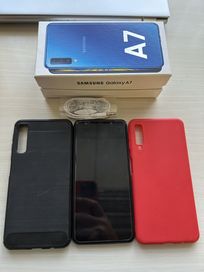 Samsung Galaxy A7 2018 пълен комплект + кейсове и стъклен протектор