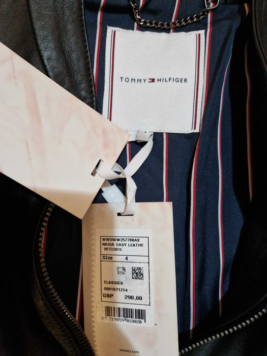 Geaca dama de piele Tommy Hilfiger, marimea 4 (xs-s), originala!