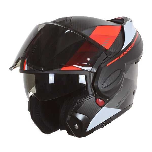 Отваряема мото каска SCORPION Exo-Tech Evo Carbon Genus Red/Black