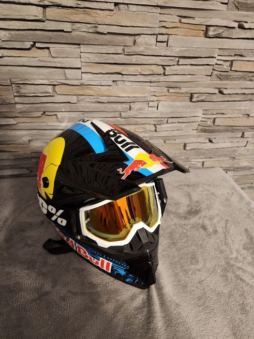 Cască + Ochelari Motocross RedBull Enduro, ATV