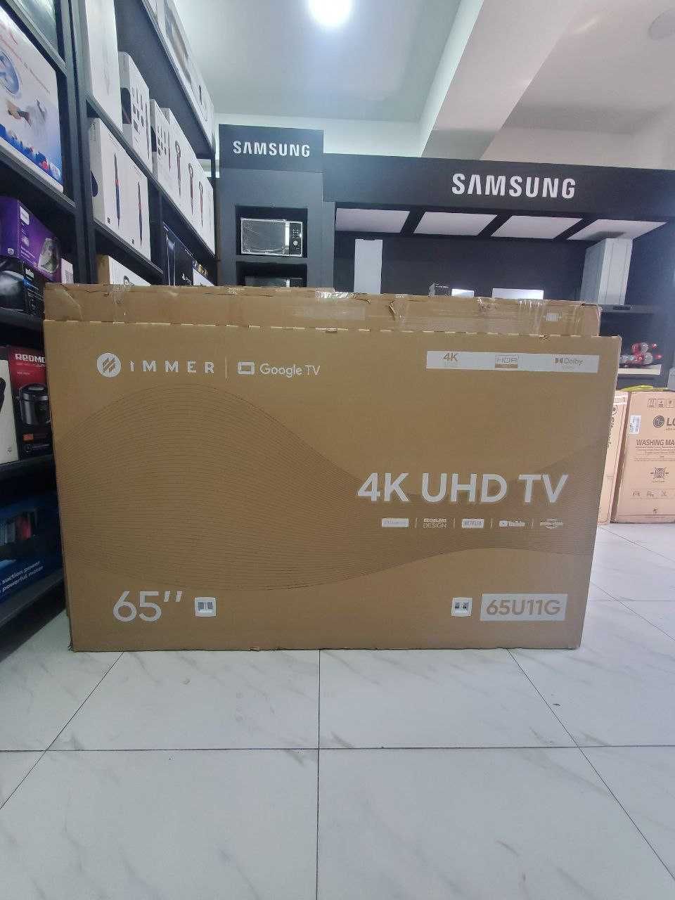 Телевизор IMMER 65/75 4K Smart GoogleTv со склада + доставка бесплатно