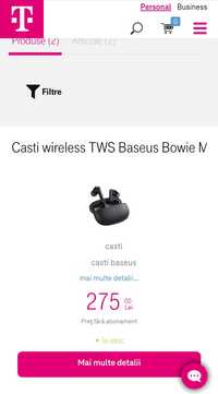 Casti bluetooth wirelles TWS Baseus