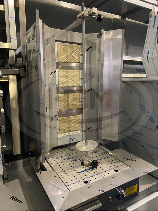 Aparat De Shaorma Inox Cu 3,4 Sau 5 Arzatoare Motor Jos GPL sau GN