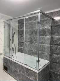 Душевая кабина ванная шторка лофт перегородка душ стеклянный перегород