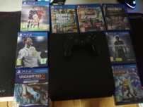 PS4 Slim 1TB + 8 Jocuri+maneta originala