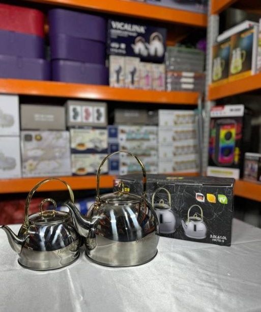 Набор чайников HausRoland. Нержавеющая сталь. Новый в упаковке .В комп