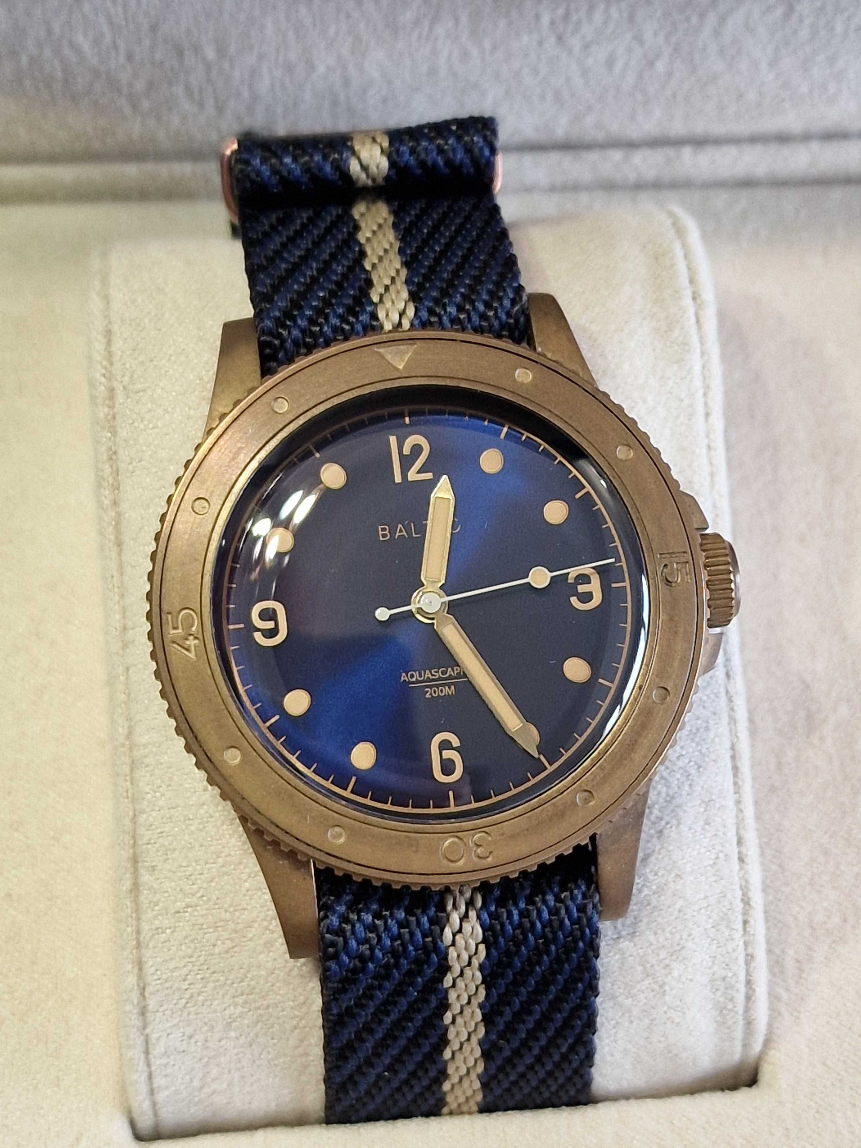 Baltic Aquascaphe Blue Gilt Bronze