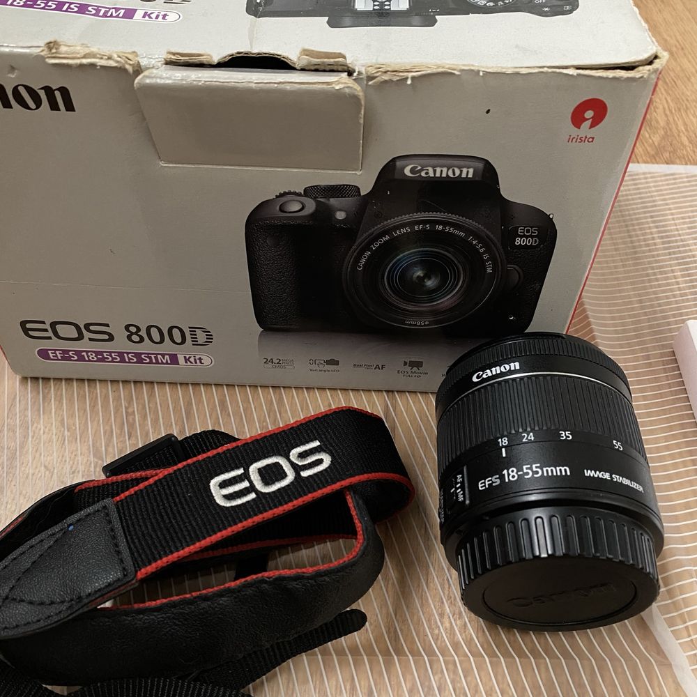 Фотокамера CANON EOS 800D Kit 18-55 черный фотоаппарат