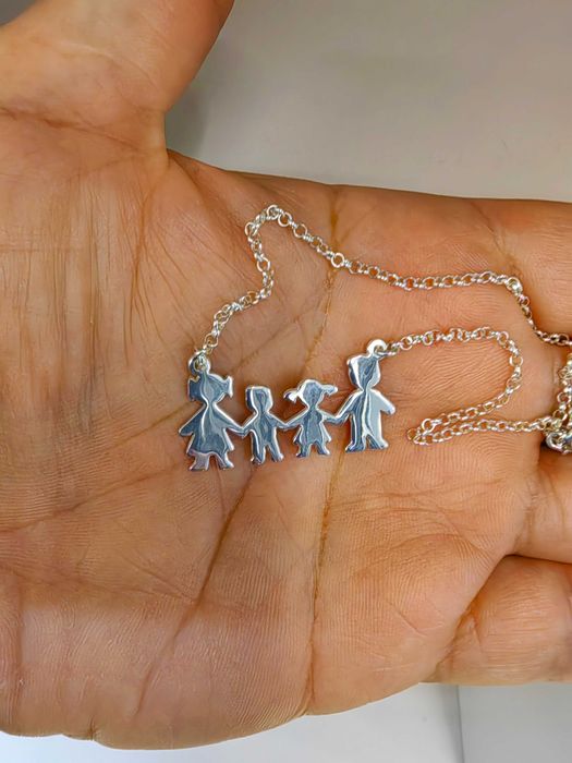 Сребърно колие, семейно колие, колие за подарък, подарък за майка