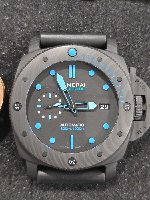 Ceas barbat 47mm carcasa si bezel din carbon fibra Auto movt. Panerai