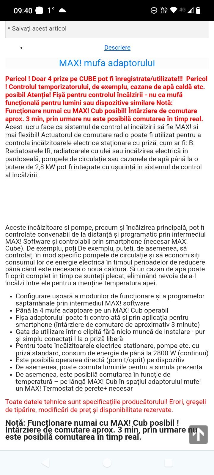 Vand prize plug adapter wireless termostat