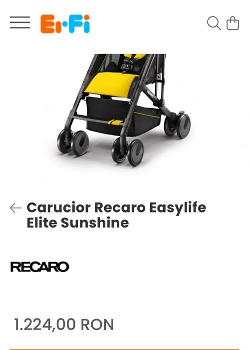 OFERTA -50% NOU Carucior Copii Usor si Pliabil - Recaro Easylife Elite