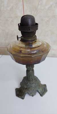 Lampa petrol perioada interbelica anii 1800 bazin cristal + sticla