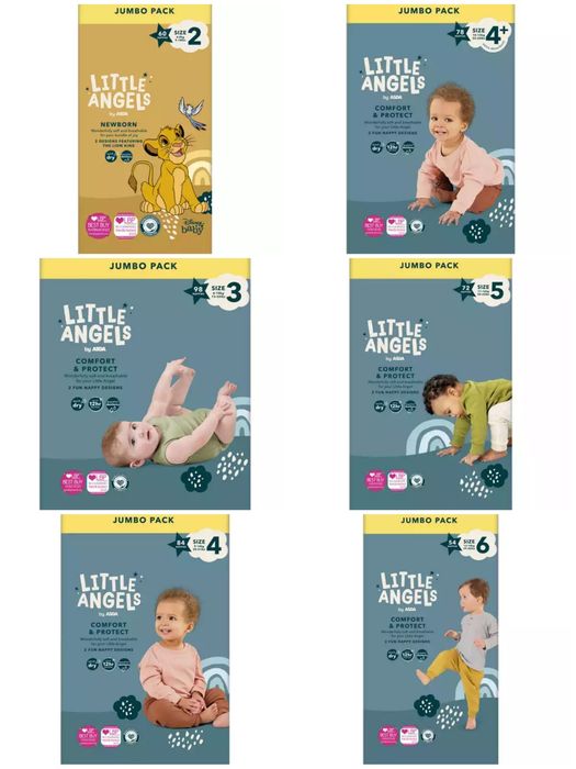 Адаптирано мляко Аптамил Aptamil Хип Hipp и памперси Little Angels от